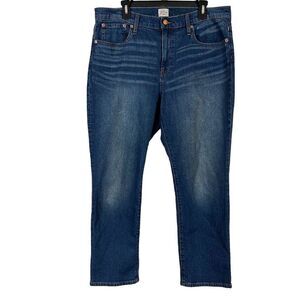 J Crew Denim Slim Boyfriend Jeans Womens Blue AT848 Distressed Stretch sz 32 x27